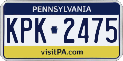 PA license plate KPK2475