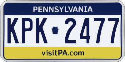 PA license plate KPK2477