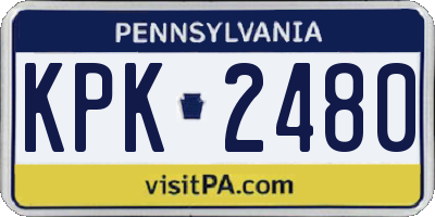 PA license plate KPK2480