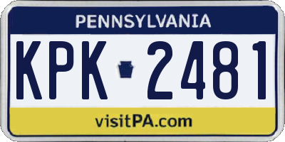 PA license plate KPK2481
