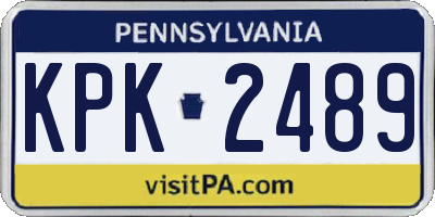 PA license plate KPK2489