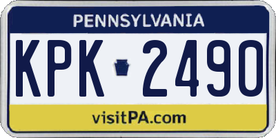 PA license plate KPK2490
