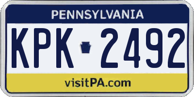 PA license plate KPK2492