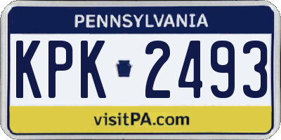 PA license plate KPK2493