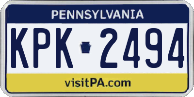 PA license plate KPK2494