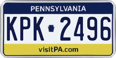 PA license plate KPK2496