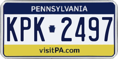 PA license plate KPK2497
