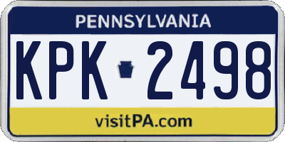 PA license plate KPK2498