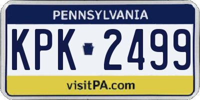 PA license plate KPK2499