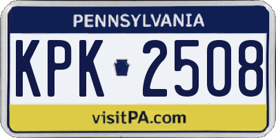 PA license plate KPK2508
