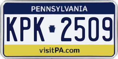 PA license plate KPK2509