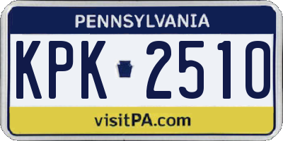PA license plate KPK2510