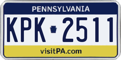 PA license plate KPK2511