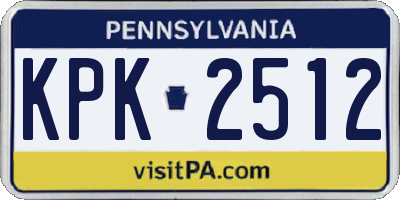 PA license plate KPK2512