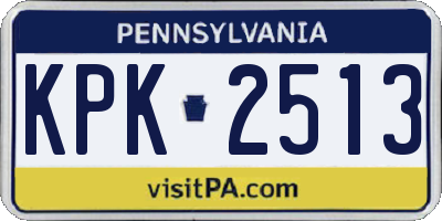 PA license plate KPK2513