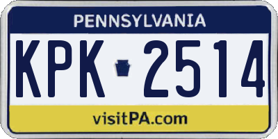 PA license plate KPK2514