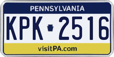 PA license plate KPK2516