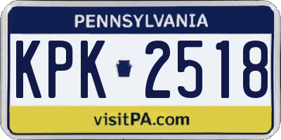 PA license plate KPK2518