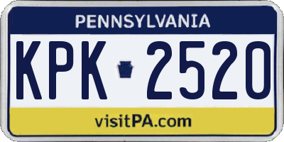 PA license plate KPK2520