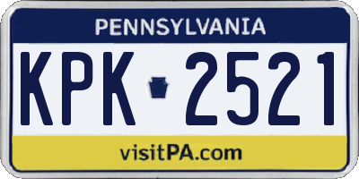 PA license plate KPK2521