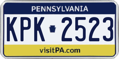 PA license plate KPK2523