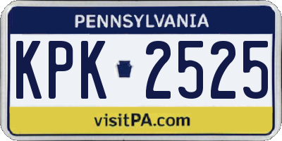 PA license plate KPK2525