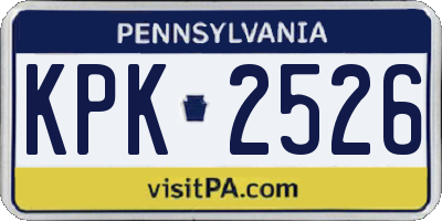 PA license plate KPK2526