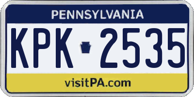 PA license plate KPK2535