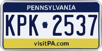 PA license plate KPK2537