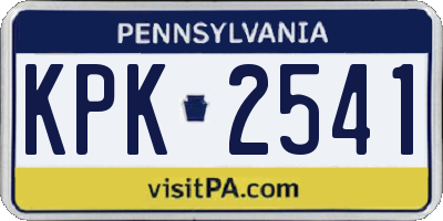 PA license plate KPK2541