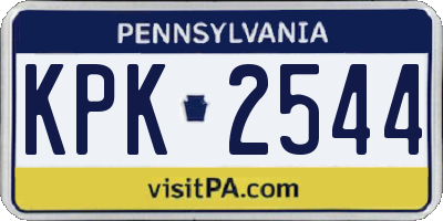 PA license plate KPK2544