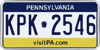 PA license plate KPK2546