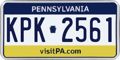 PA license plate KPK2561