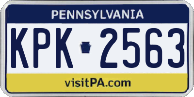PA license plate KPK2563