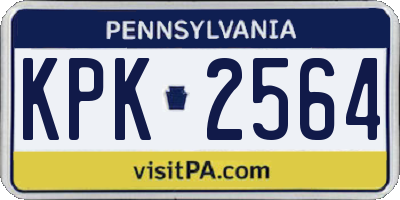 PA license plate KPK2564