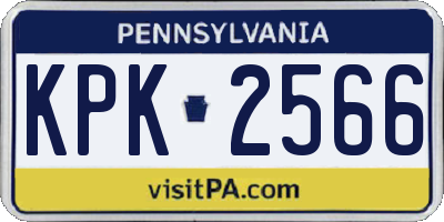 PA license plate KPK2566