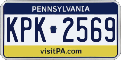 PA license plate KPK2569