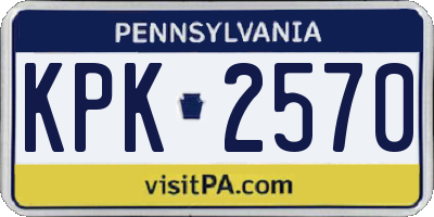 PA license plate KPK2570