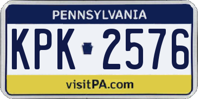 PA license plate KPK2576
