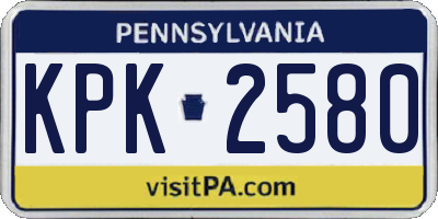 PA license plate KPK2580