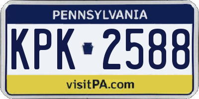 PA license plate KPK2588