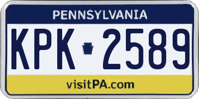 PA license plate KPK2589