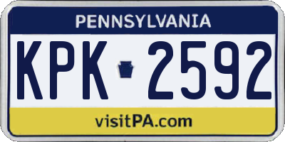 PA license plate KPK2592