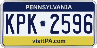 PA license plate KPK2596