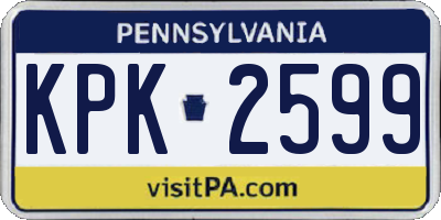 PA license plate KPK2599