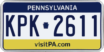 PA license plate KPK2611
