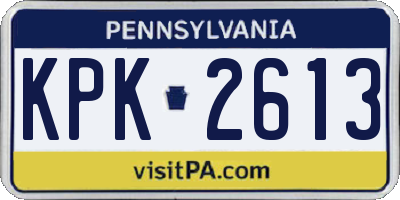 PA license plate KPK2613