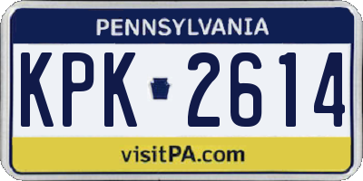 PA license plate KPK2614