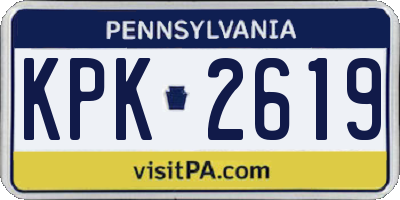 PA license plate KPK2619