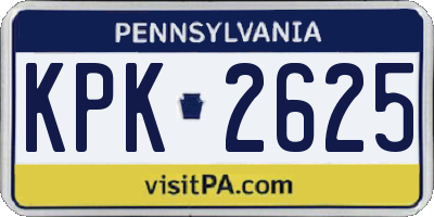 PA license plate KPK2625